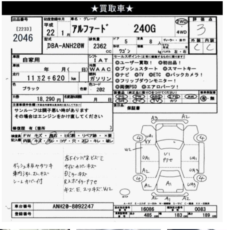 2010 Toyota Alphard ANH20W-8092247 — photo 6