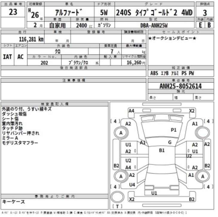2014 TOYOTA ALPHARD  240S — photo 4