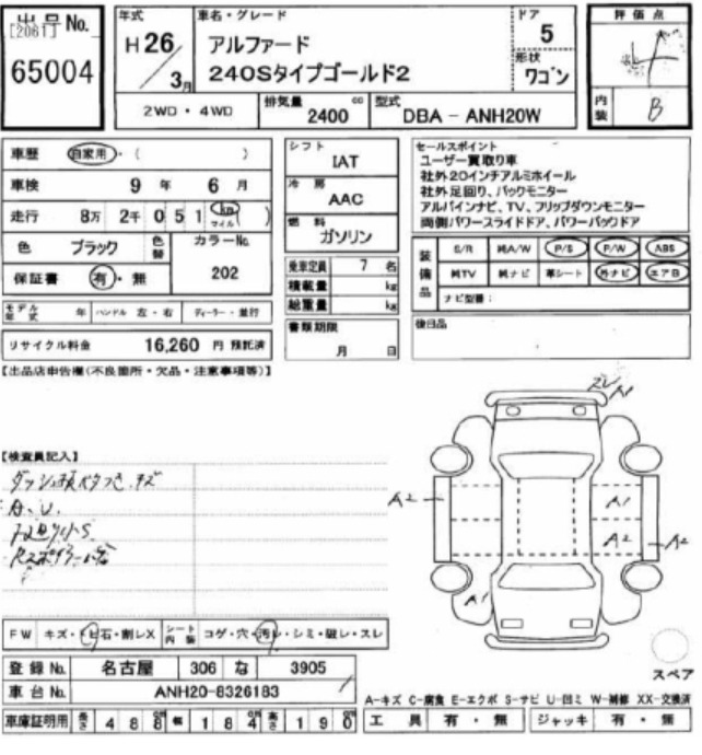 2014 TOYOTA ALPHARD 240S — photo 5